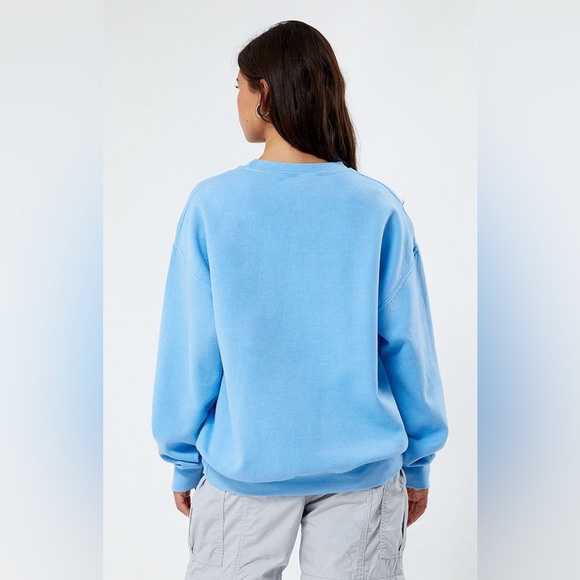 Women’s Golden Hour Angel Trumpets Crew Neck Sweatshirt in Color Blue Size L/XL - Picture 4 of 4